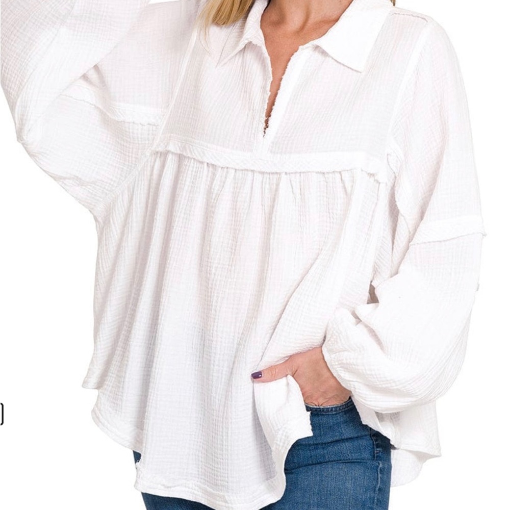 Ces Femme white 100% cotton babydoll